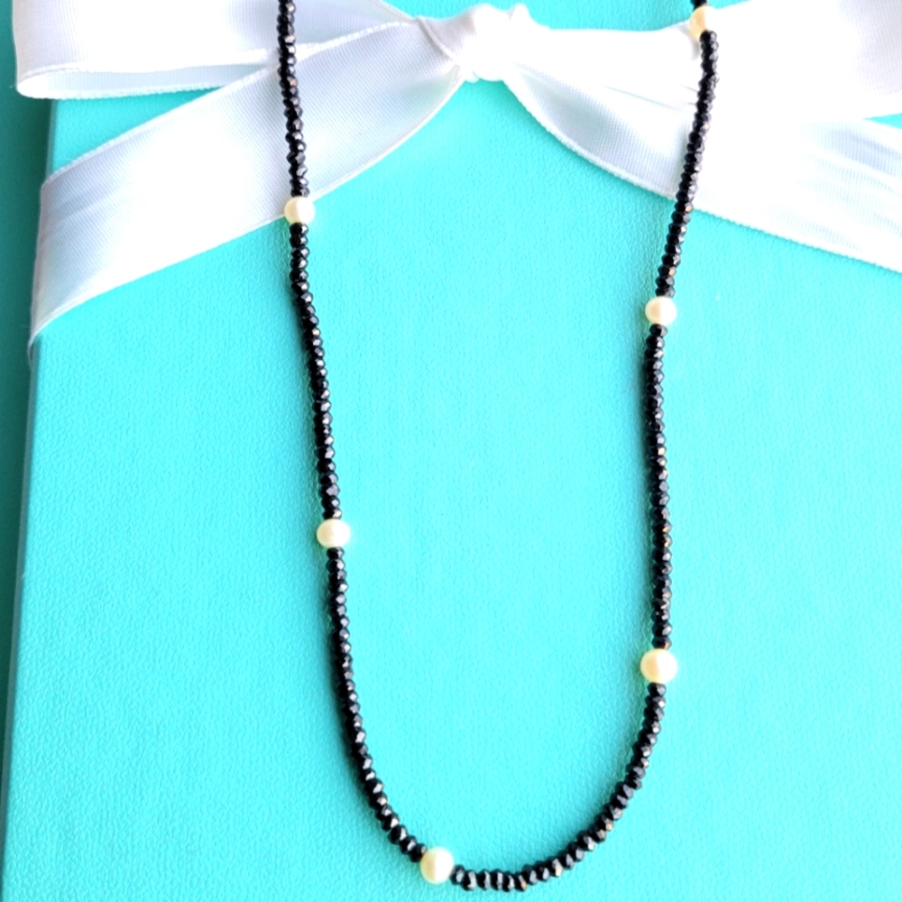 Retired Ziegfeld spinel and pearls necklace